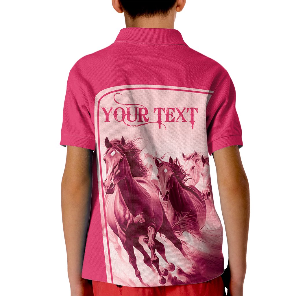 Kentucky Horse Racing Personalized Kid Polo Shirt Pink Out - Wonder Print Shop