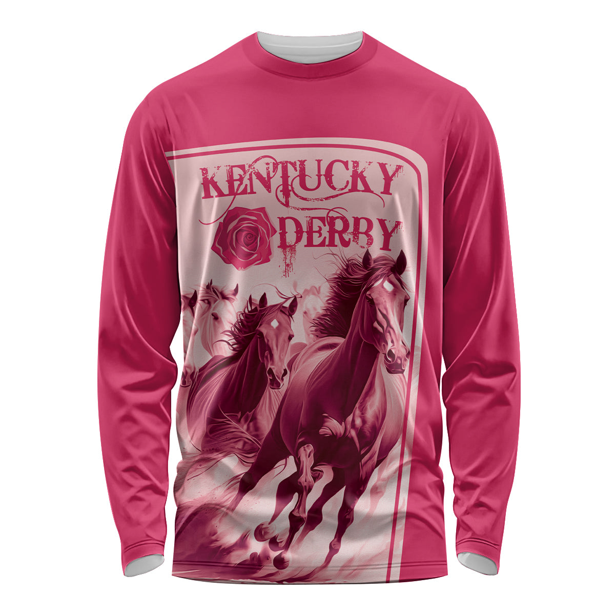 Kentucky Horse Racing Personalized Long Sleeve Shirt Pink Out - Wonder Print Shop