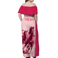 Kentucky Horse Racing Personalized Off Shoulder Maxi Dress Pink Out - Wonder Print Shop