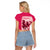Kentucky Horse Racing Personalized Raglan Cropped T Shirt Pink Out - Wonder Print Shop