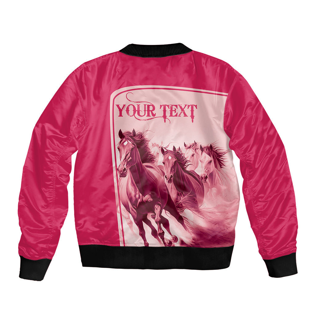 Kentucky Horse Racing Personalized Sleeve Zip Bomber Jacket Pink Out - Wonder Print Shop