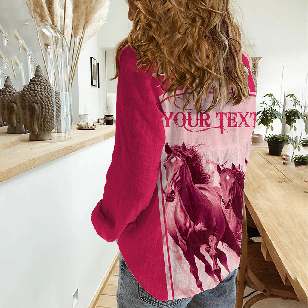 Kentucky Horse Racing Personalized Women Casual Shirt Pink Out - Wonder Print Shop