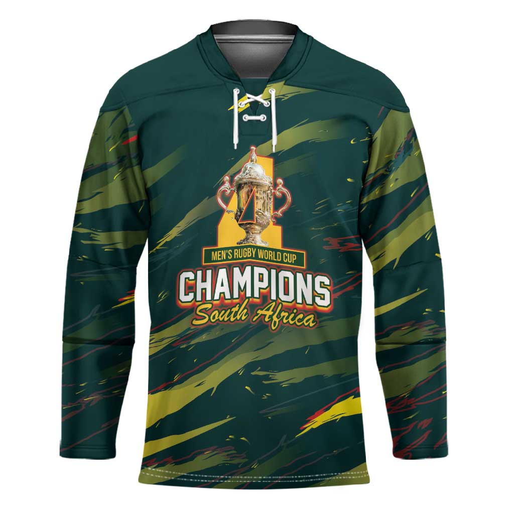 South African Four-time Champions Hockey Jersey World Rugby Team Springboks