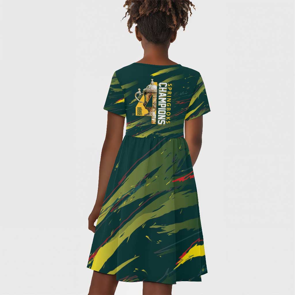 South African Four-time Champions Kid Short Sleeve Dress World Rugby Team Springboks