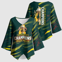 South African Four-time Champions Kimono Sleeve Blouse World Rugby Team Springboks