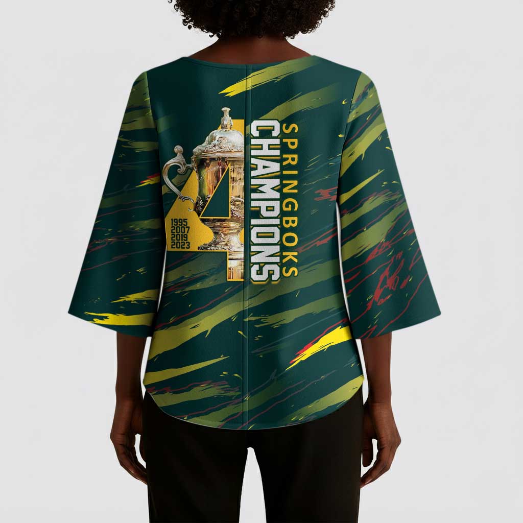 South African Four-time Champions Kimono Sleeve Blouse World Rugby Team Springboks