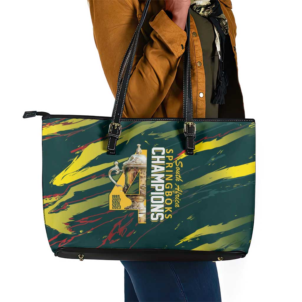 South African Four-time Champions Leather Tote Bag World Rugby Team Springboks