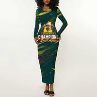 South African Four-time Champions Long Sleeve Bodycon Dress World Rugby Team Springboks