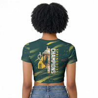 South African Four-time Champions Raglan Cropped T shirt World Rugby Team Springboks
