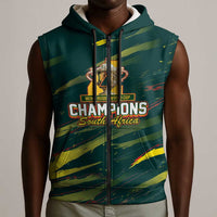 South African Four-time Champions Sleeveless Zip Hoodie World Rugby Team Springboks