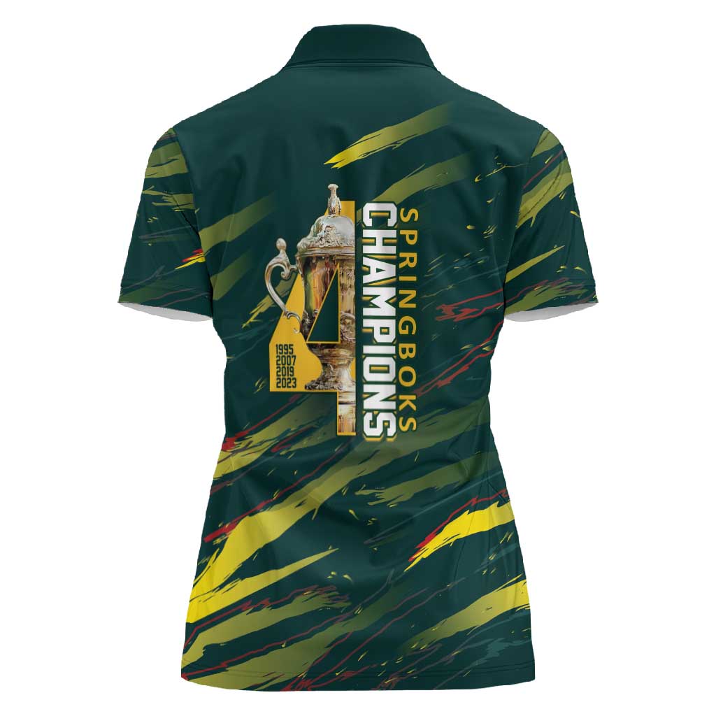 South African Four-time Champions Women Polo Shirt World Rugby Team Springboks