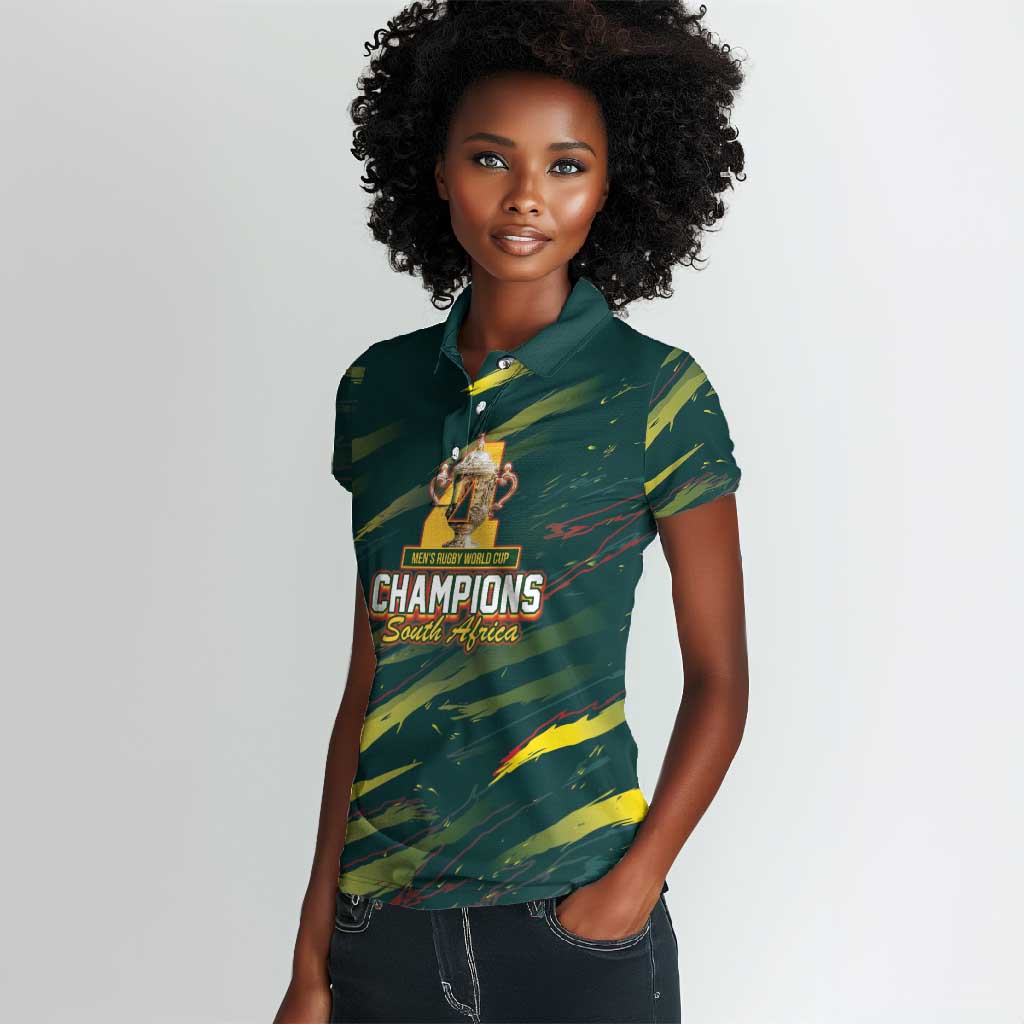South African Four-time Champions Women Polo Shirt World Rugby Team Springboks
