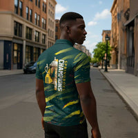 South African Four-time Champions Zipper Polo Shirt World Rugby Team Springboks