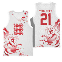 Custom England Rugby Pride Basketball Jersey Tudor Rose Flame Fire Style