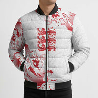 Custom England Rugby Pride Bomber Puffer Jacket Tudor Rose Flame Fire Style