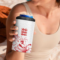 Custom England Rugby Pride 4 in 1 Can Cooler Tumbler Tudor Rose Flame Fire Style