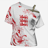 Custom England Rugby Pride Cross Shoulder Shirt Tudor Rose Flame Fire Style