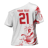 Custom England Rugby Pride Cross Shoulder Shirt Tudor Rose Flame Fire Style