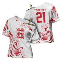 Custom England Rugby Pride Cross Shoulder Shirt Tudor Rose Flame Fire Style