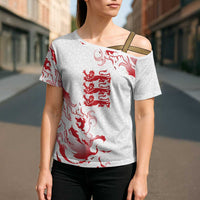 Custom England Rugby Pride Cross Shoulder Shirt Tudor Rose Flame Fire Style