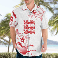 Custom England Rugby Pride Hawaiian Shirt Tudor Rose Flame Fire Style