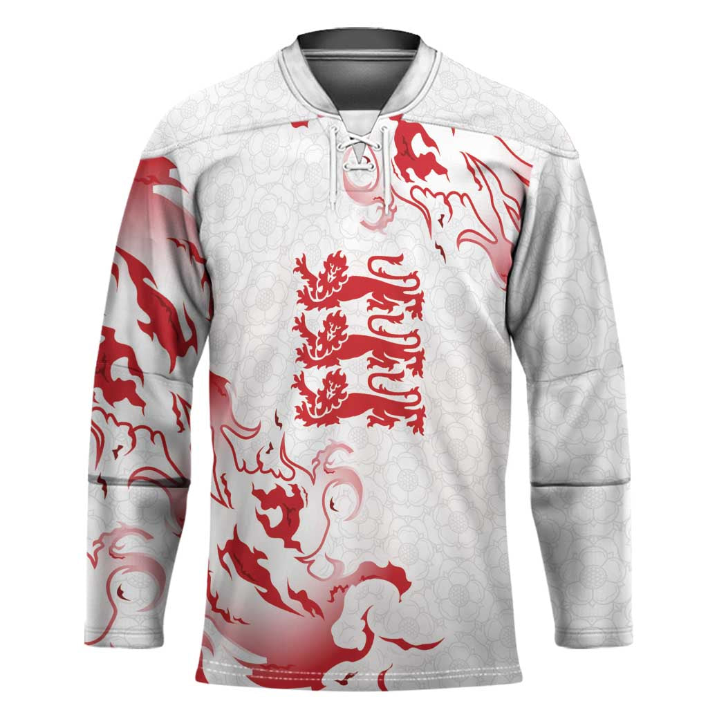 Custom England Rugby Pride Hockey Jersey Tudor Rose Flame Fire Style