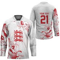 Custom England Rugby Pride Hockey Jersey Tudor Rose Flame Fire Style