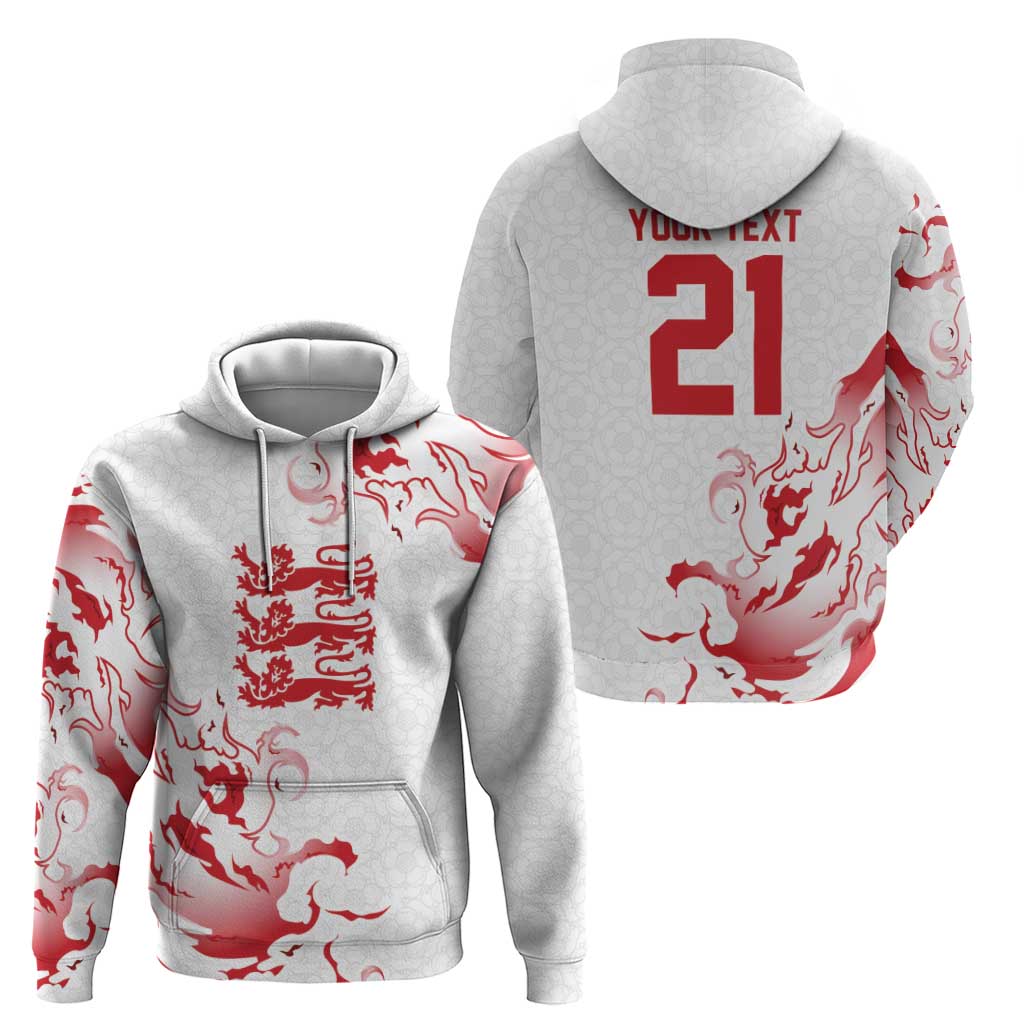 Custom England Rugby Pride Hoodie Tudor Rose Flame Fire Style