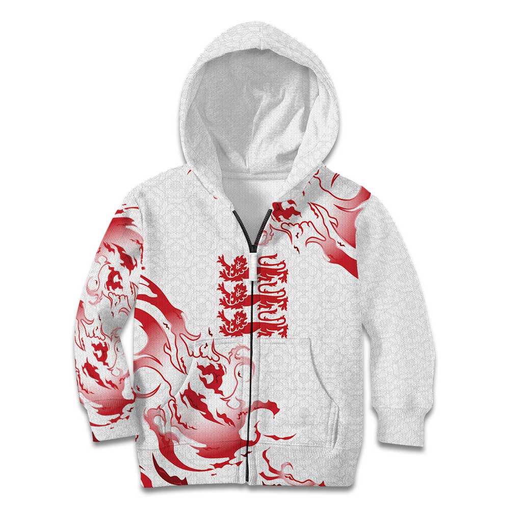 Custom England Rugby Pride Kid Hoodie Tudor Rose Flame Fire Style