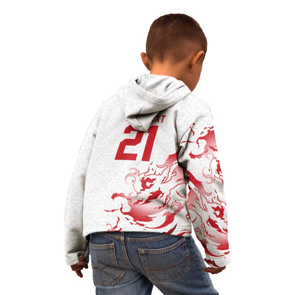 Custom England Rugby Pride Kid Hoodie Tudor Rose Flame Fire Style