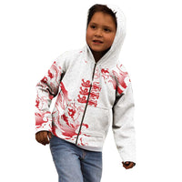 Custom England Rugby Pride Kid Hoodie Tudor Rose Flame Fire Style