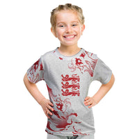 Custom England Rugby Pride Kid T Shirt Tudor Rose Flame Fire Style