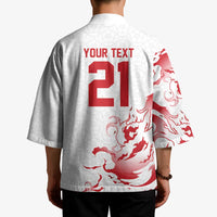 Custom England Rugby Pride Kimono Tudor Rose Flame Fire Style