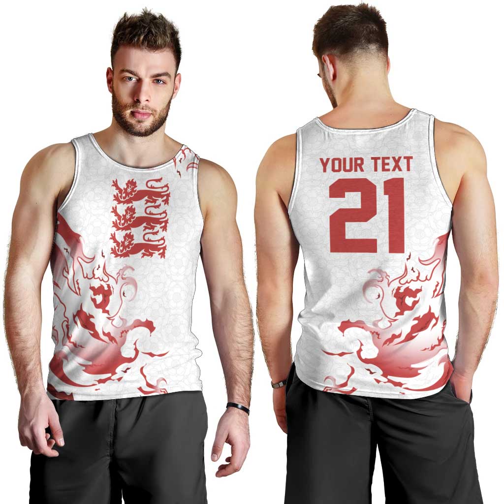 Custom England Rugby Pride Men Tank Top Tudor Rose Flame Fire Style