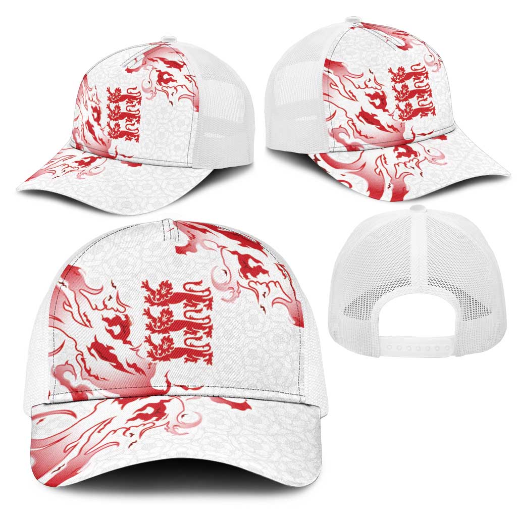 England Rugby Pride Mesh Trucker Cap Tudor Rose Flame Fire Style