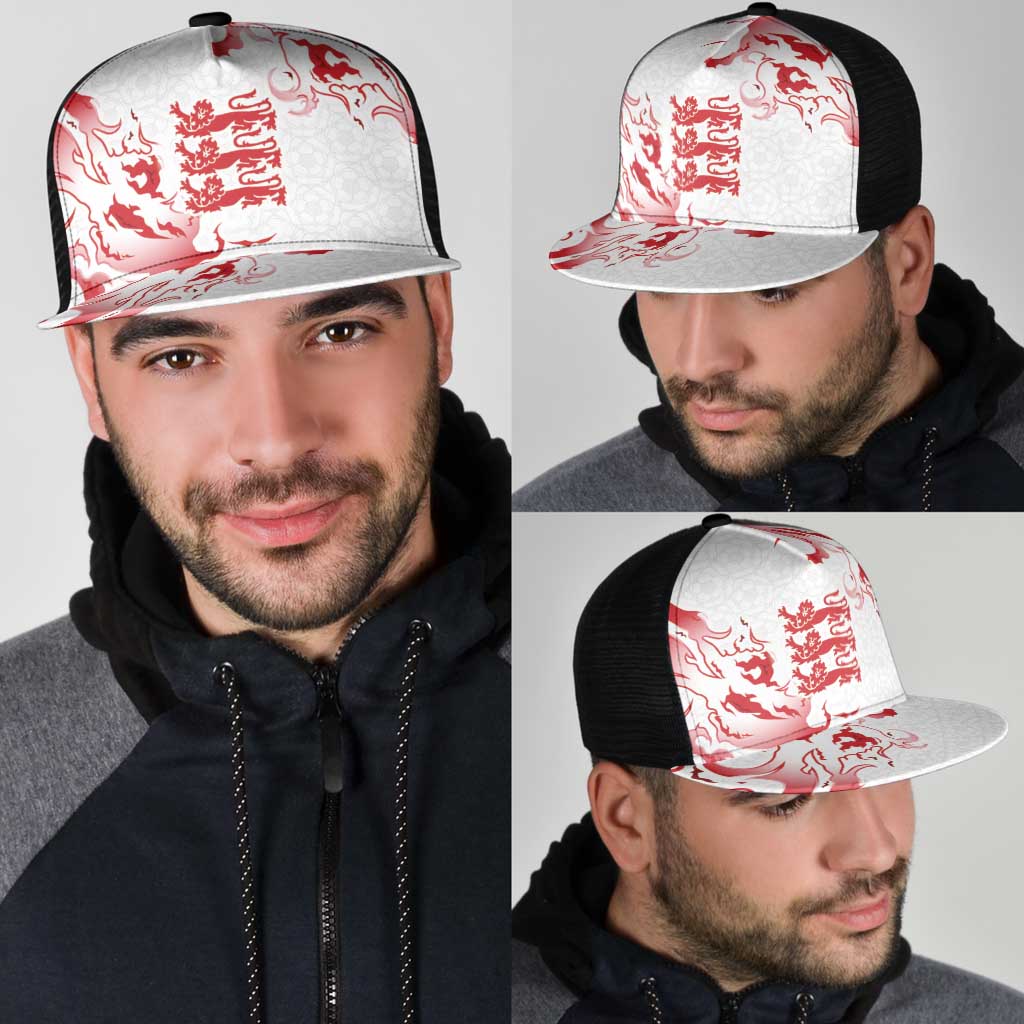 England Rugby Pride Mesh Trucker Cap Tudor Rose Flame Fire Style
