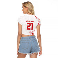 Custom England Rugby Pride Raglan Cropped T Shirt Tudor Rose Flame Fire Style