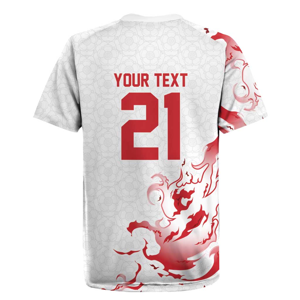 Custom England Rugby Pride Rugby Jersey Tudor Rose Flame Fire Style