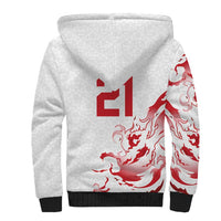 Custom England Rugby Pride Sherpa Hoodie Tudor Rose Flame Fire Style