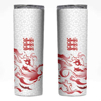 Custom England Rugby Pride Skinny Tumbler Tudor Rose Flame Fire Style