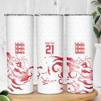 Custom England Rugby Pride Skinny Tumbler Tudor Rose Flame Fire Style
