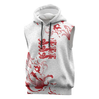 Custom England Rugby Pride Sleeveless Hoodie Tudor Rose Flame Fire Style