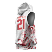 Custom England Rugby Pride Sleeveless Hoodie Tudor Rose Flame Fire Style