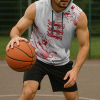 Custom England Rugby Pride Sleeveless Hoodie Tudor Rose Flame Fire Style