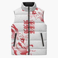 Custom England Rugby Pride Sleeveless Puffer Jacket Tudor Rose Flame Fire Style