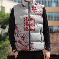 Custom England Rugby Pride Sleeveless Puffer Jacket Tudor Rose Flame Fire Style
