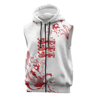 Custom England Rugby Pride Sleeveless Zip Hoodie Tudor Rose Flame Fire Style
