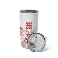 Custom England Rugby Pride Tumbler Cup Tudor Rose Flame Fire Style