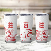 Custom England Rugby Pride Tumbler Cup Tudor Rose Flame Fire Style