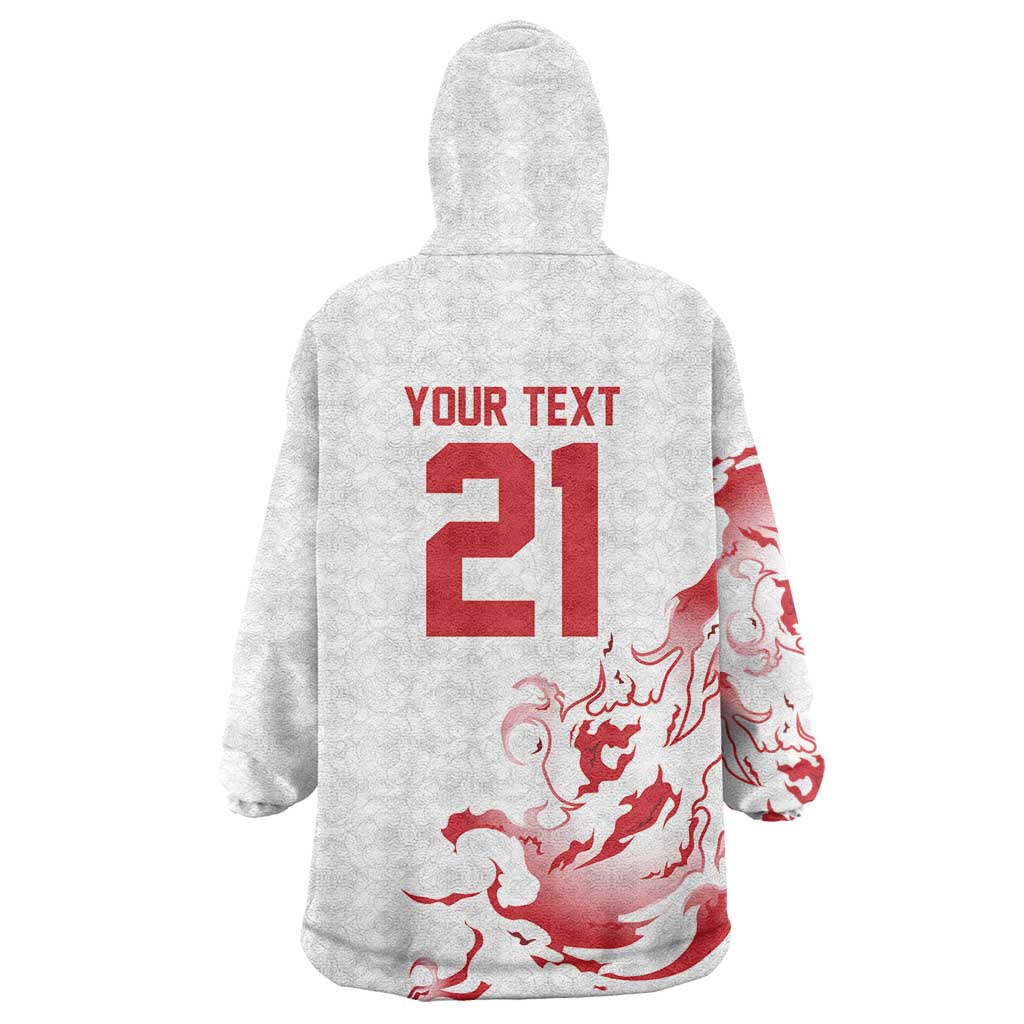 Custom England Rugby Pride Wearable Blanket Hoodie Tudor Rose Flame Fire Style